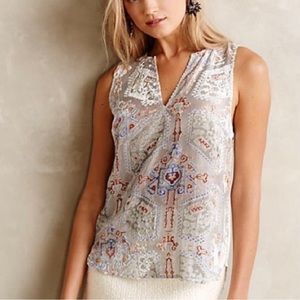 Anthropologie / HD in Paris Orains Velvet Burnout Top Sz S GUC